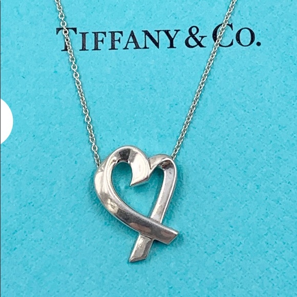 Tiffany & Co Paloma Picasso Loving Heart Pendent Silver Necklace - Picture 1 of 3